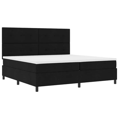 Letto a molle con materasso Nero 200 x 200 cm Tessuto