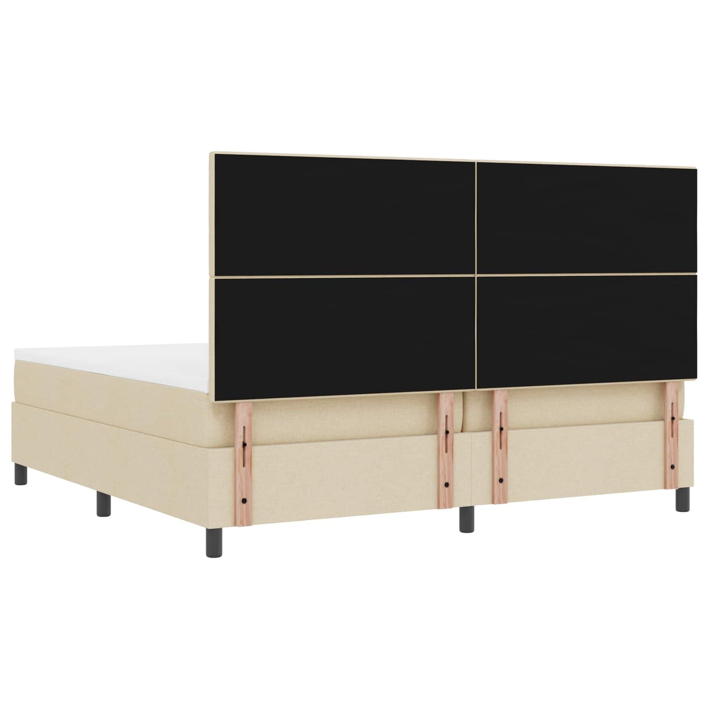 Letto a molle con strisce LED Crema 200 x 200 cm Tessuto | homemem39