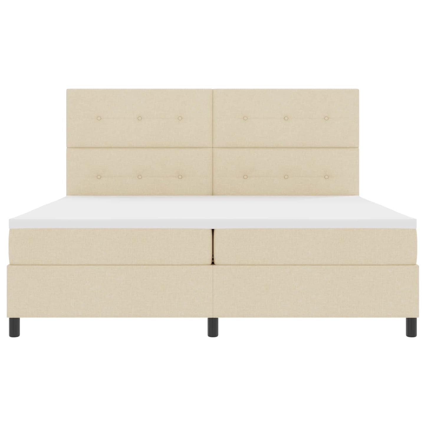 Letto a molle con strisce LED Crema 200 x 200 cm Tessuto | homemem39