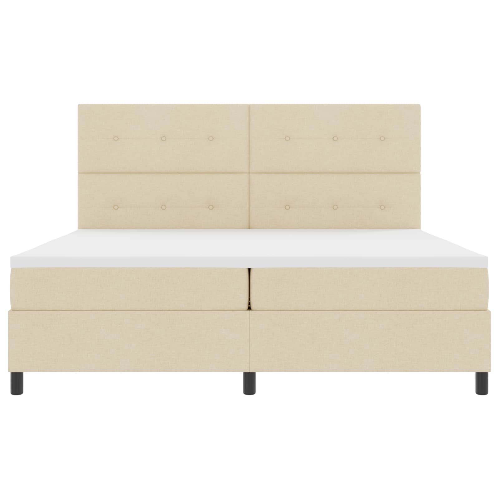 Letto a molle con strisce LED Crema 200 x 200 cm Tessuto | homemem39