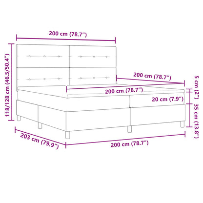 Letto a molle con strisce LED Crema 200 x 200 cm Tessuto | homemem39
