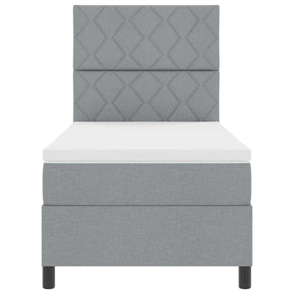 Letto a molle con testiera Grigio chiaro 100 x 200 cm Tessuto | homemem39