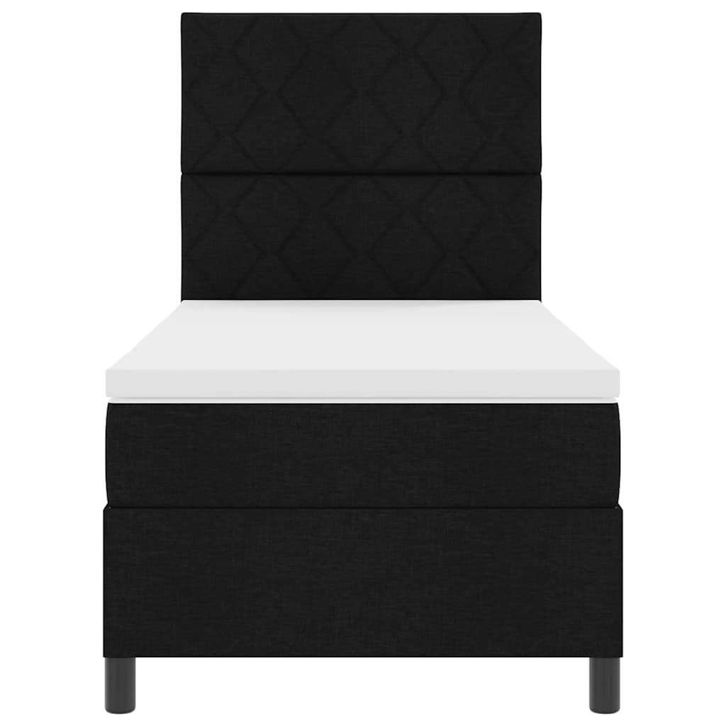 Letto a molle con strisce LED Nero 100 x 200 cm Tessuto | homemem39