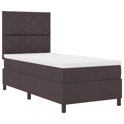 Letto a molle con testiera Marrone scuro 100 x 200 cm Tessuto | homemem39