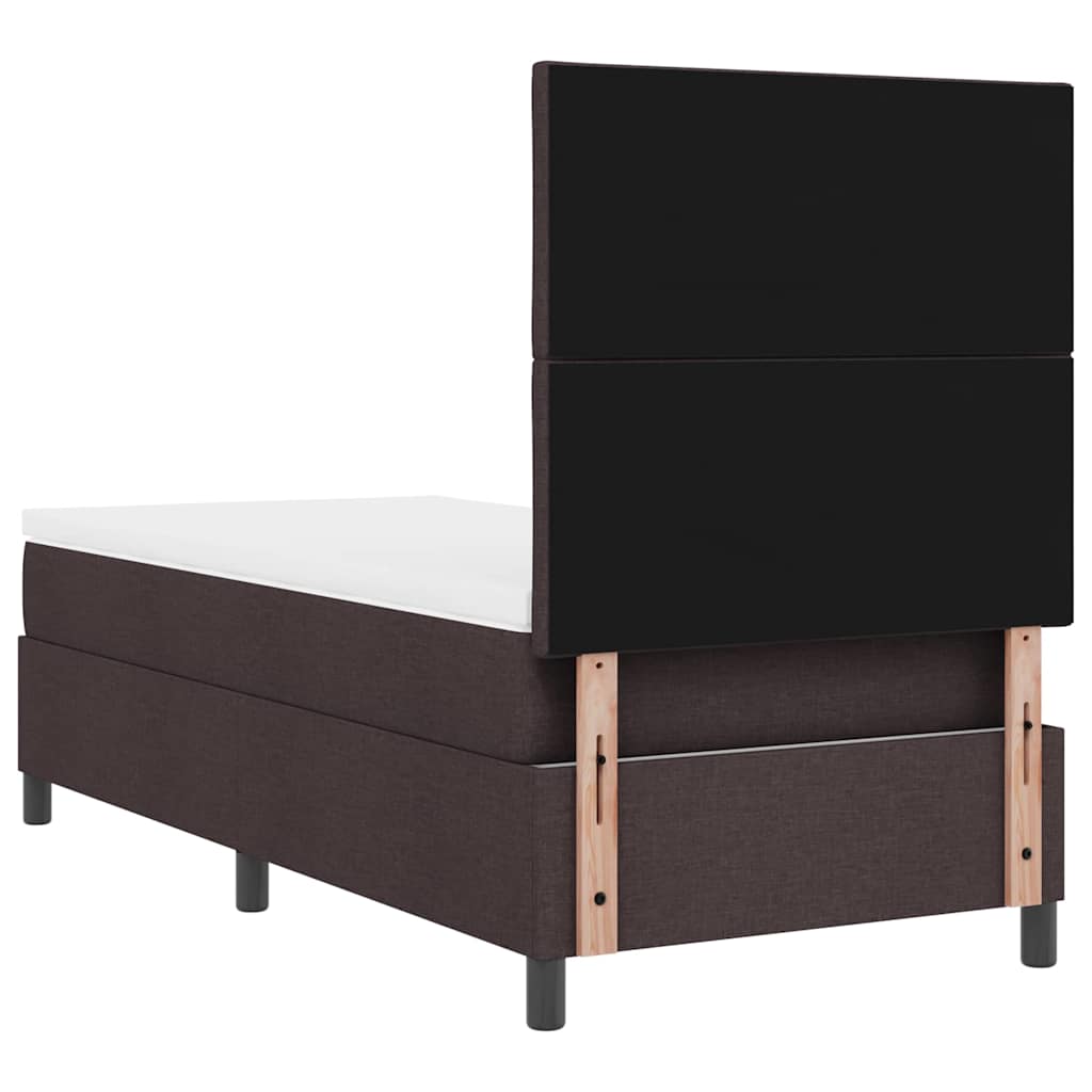Letto a molle con testiera Marrone scuro 100 x 200 cm Tessuto | homemem39