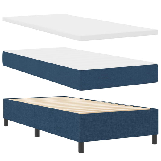 Letto a molle con strisce LED Blu 100 x 200 cm Tessuto | homemem39