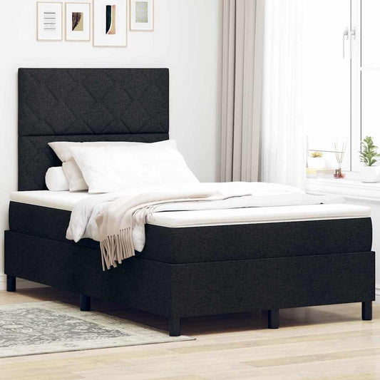 Letto a molle con strisce LED Nero 120 x 190 cm Tessuto | homemem39