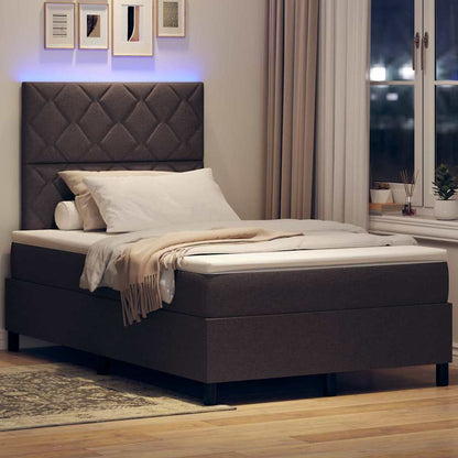 Letto a molle con testiera Marrone scuro 120 x 190 cm Tessuto | homemem39