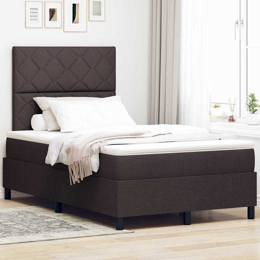Letto a molle con testiera Marrone scuro 120 x 190 cm Tessuto | homemem39