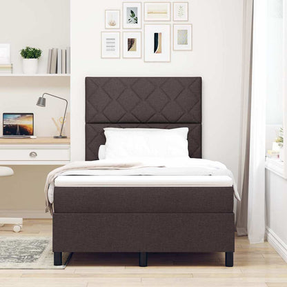 Letto a molle con testiera Marrone scuro 120 x 190 cm Tessuto | homemem39