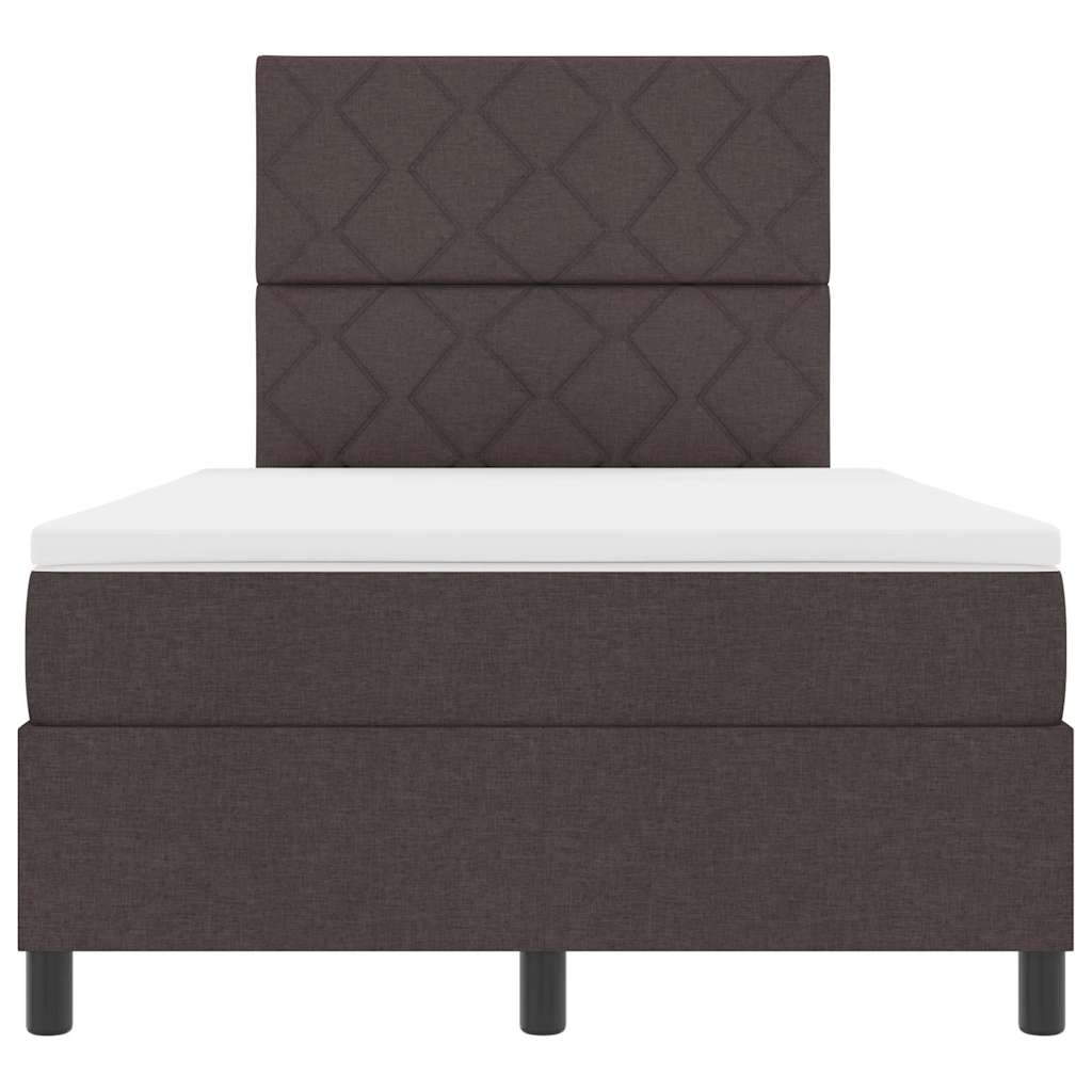 Letto a molle con testiera Marrone scuro 120 x 190 cm Tessuto | homemem39