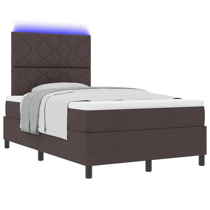 Letto a molle con testiera Marrone scuro 120 x 190 cm Tessuto | homemem39