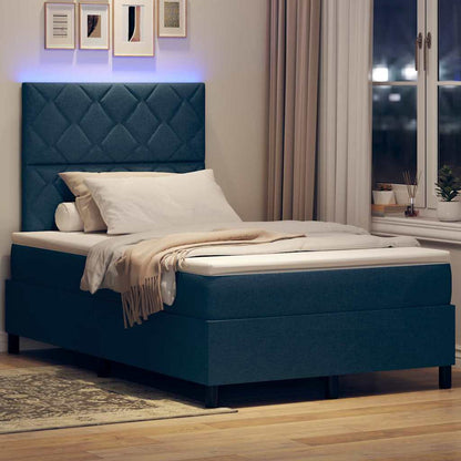 Letto a molle con strisce LED Blu 120 x 190 cm Tessuto | homemem39