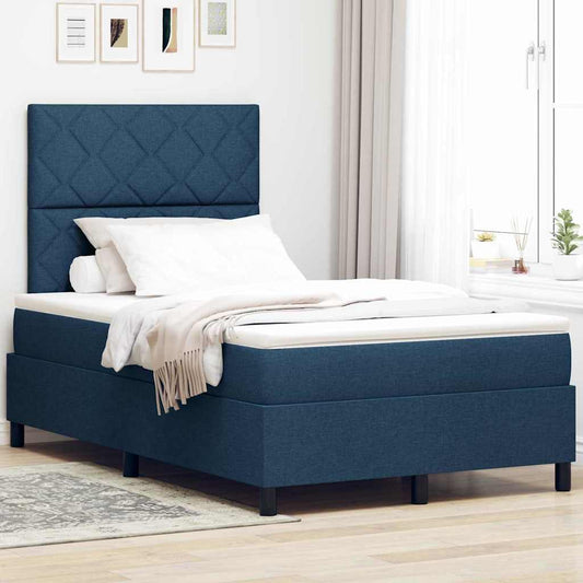 Letto a molle con strisce LED Blu 120 x 190 cm Tessuto | homemem39