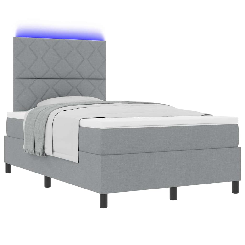 Letto a molle con testiera Grigio chiaro 120 x 200 cm Tessuto | homemem39