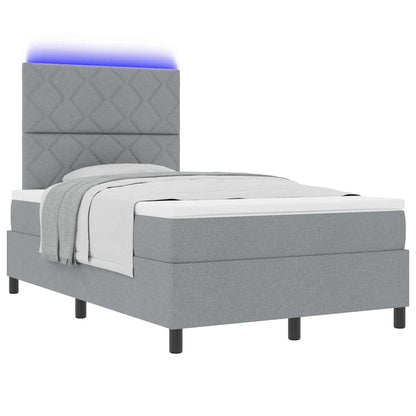 Letto a molle con testiera Grigio chiaro 120 x 200 cm Tessuto | homemem39