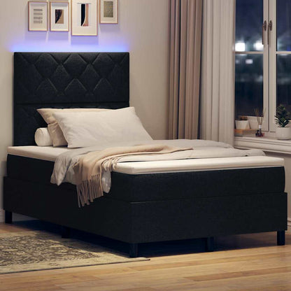 Letto a molle con strisce LED Nero 120 x 200 cm Tessuto | homemem39