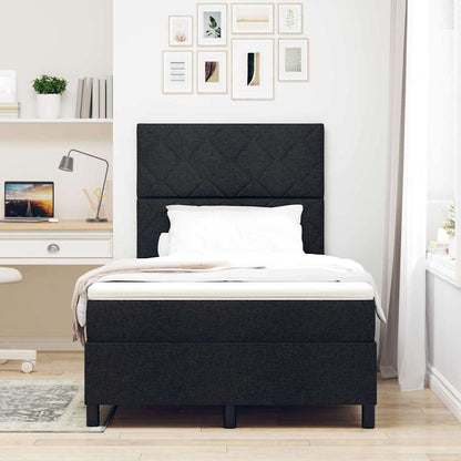Letto a molle con strisce LED Nero 120 x 200 cm Tessuto | homemem39