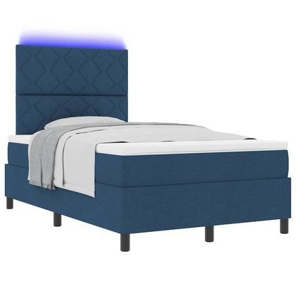 Letto a molle con strisce LED Blu 120 x 200 cm Tessuto | homemem39