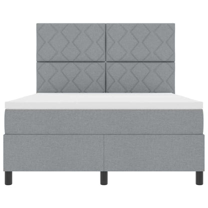 Letto a molle con materasso Grigio chiaro 140 x 190 cm Tessuto