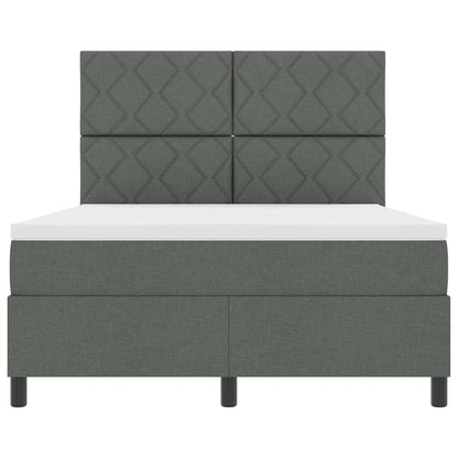 Letto a molle con strisce LED Grigio scuro 140 x 200 cm Tessuto | homemem39