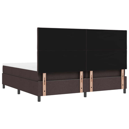 Letto a molle con materasso Marrone scuro 200 x 200 cm Tessuto | homemem39