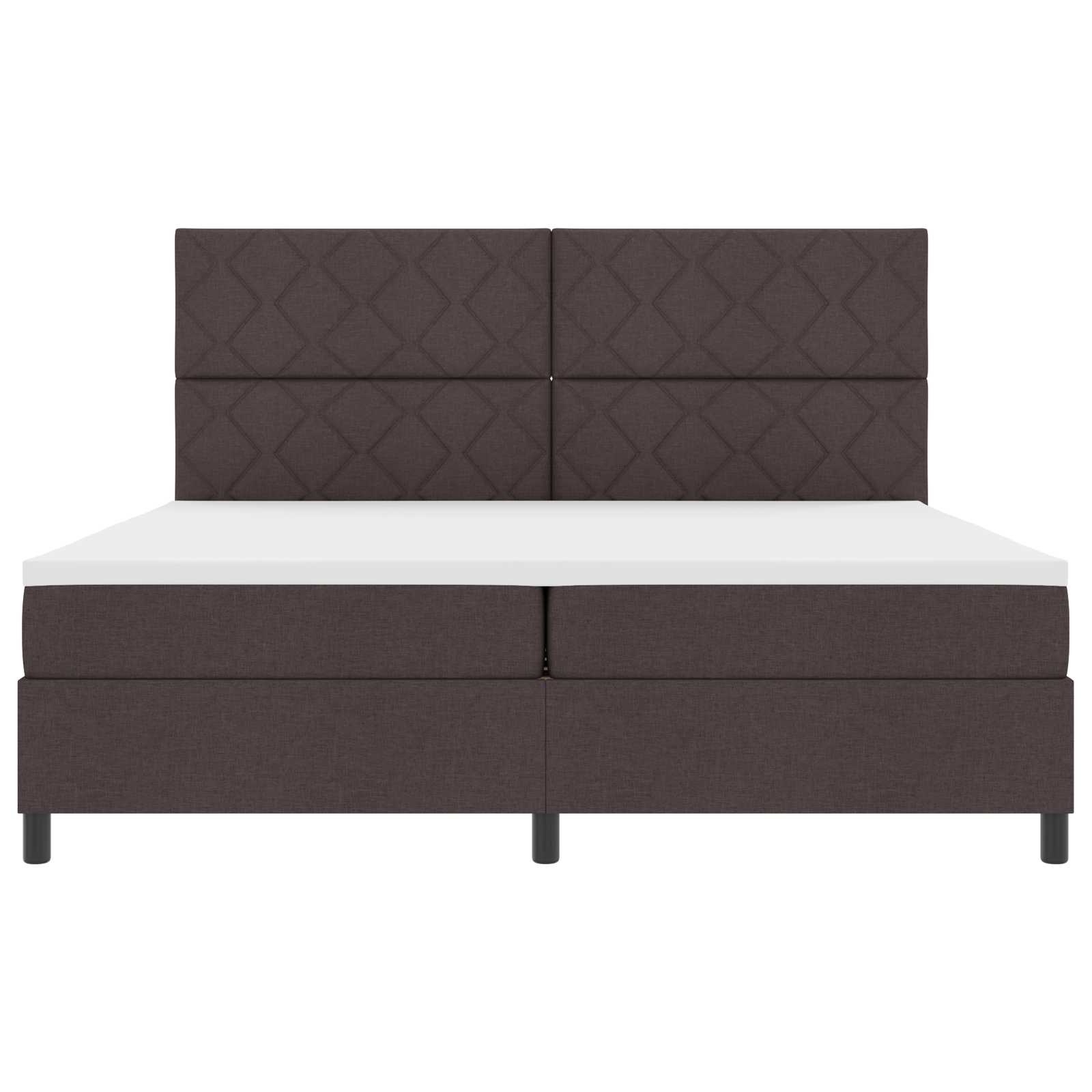 Letto a molle con materasso Marrone scuro 200 x 200 cm Tessuto | homemem39