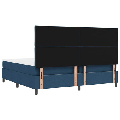 Letto a molle con strisce LED Blu 200 x 200 cm Tessuto | homemem39