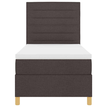 Letto a Sorgente LED Marrone Scuro 90 x 200 cm Tessuto | homemem39