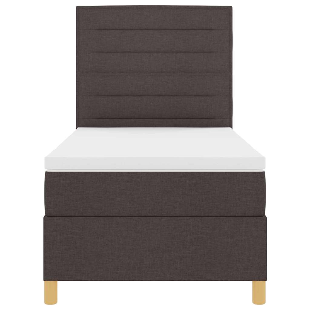 Letto a Sorgente LED Marrone Scuro 100 x 200 cm Tessuto | homemem39