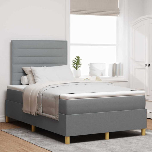 Letto a Sorgente LED Grigio chiaro 120 x 190 cm Tessuto | homemem39