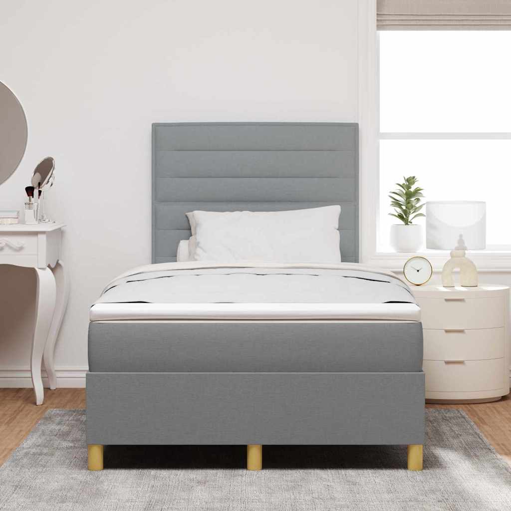 Letto a Sorgente LED Grigio chiaro 120 x 190 cm Tessuto | homemem39