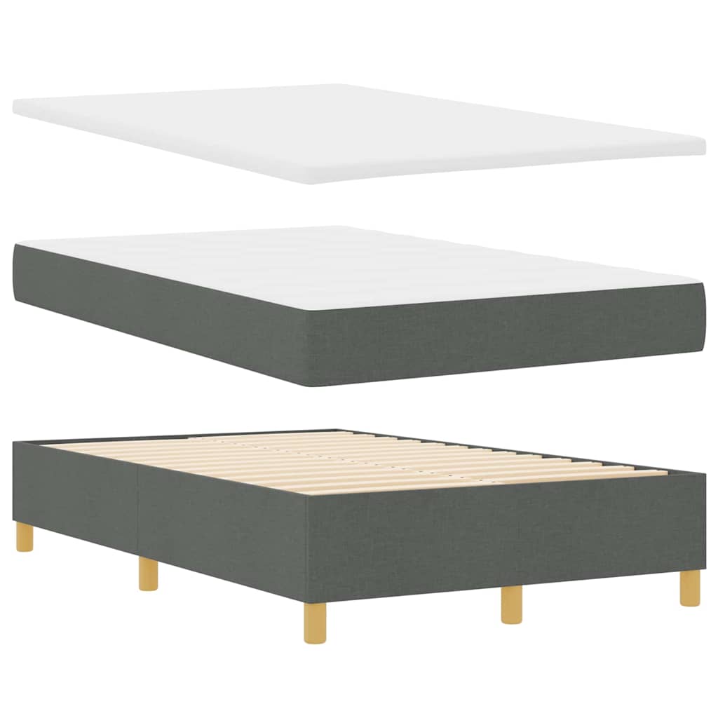 Letto a Sorgente LED Grigio scuro 120 x 190 cm Tessuto | homemem39