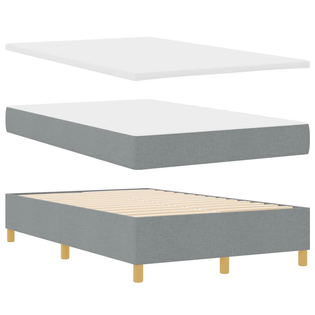 Letto a Sorgente LED Grigio chiaro 120 x 200 cm Tessuto | homemem39