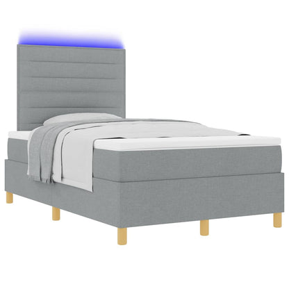 Letto a Sorgente LED Grigio chiaro 120 x 200 cm Tessuto | homemem39