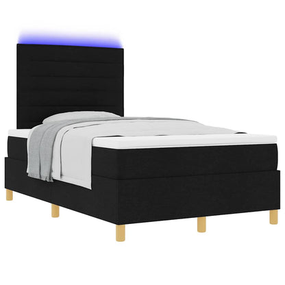 Letto a Sorgente LED con materasso Nero 120 x 200 cm Tessuto | homemem39