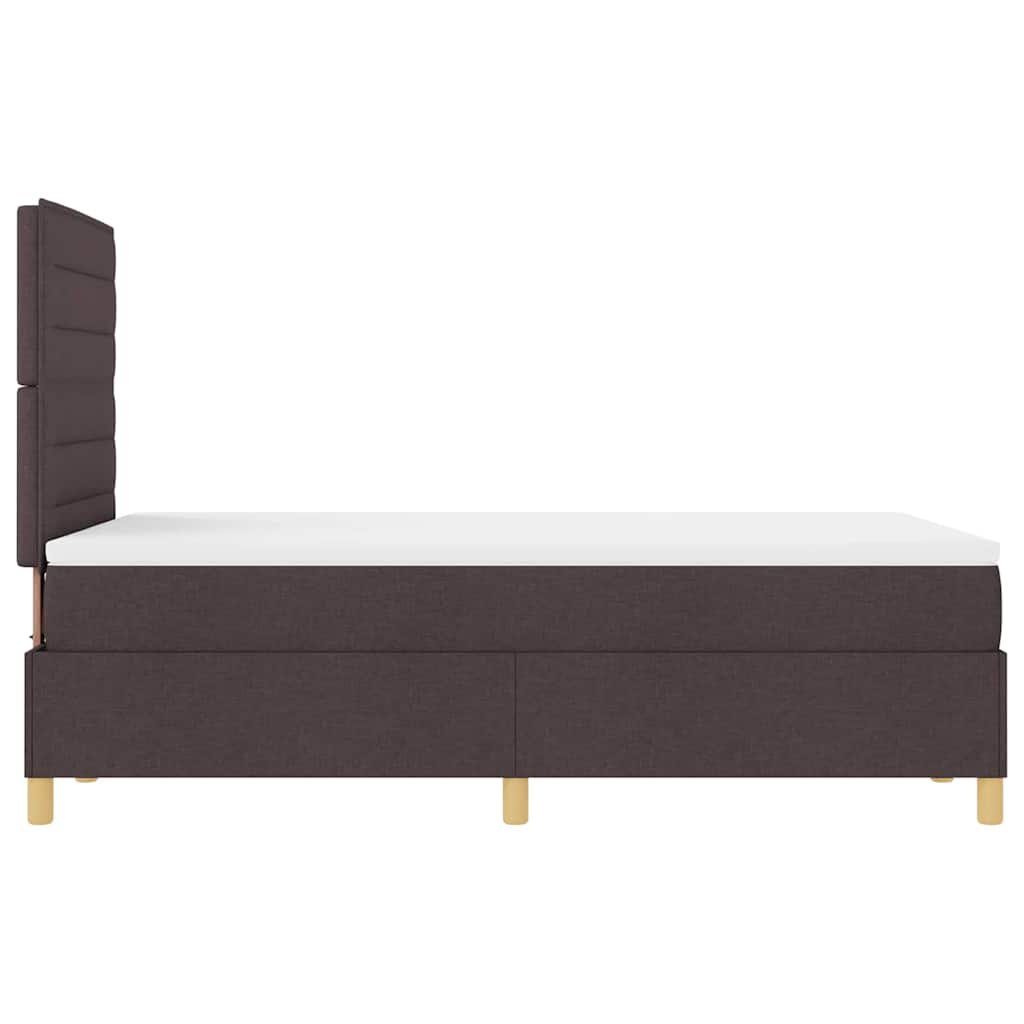 Letto a Sorgente LED Marrone Scuro 120 x 200 cm Tessuto | homemem39
