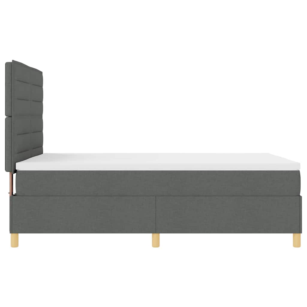 Letto a Sorgente LED Grigio scuro 140 x 190 cm Tessuto