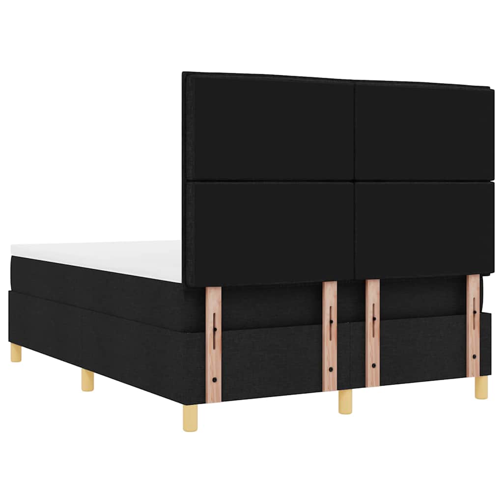 Letto a Sorgente LED con materasso Nero 140 x 190 cm Tessuto | homemem39