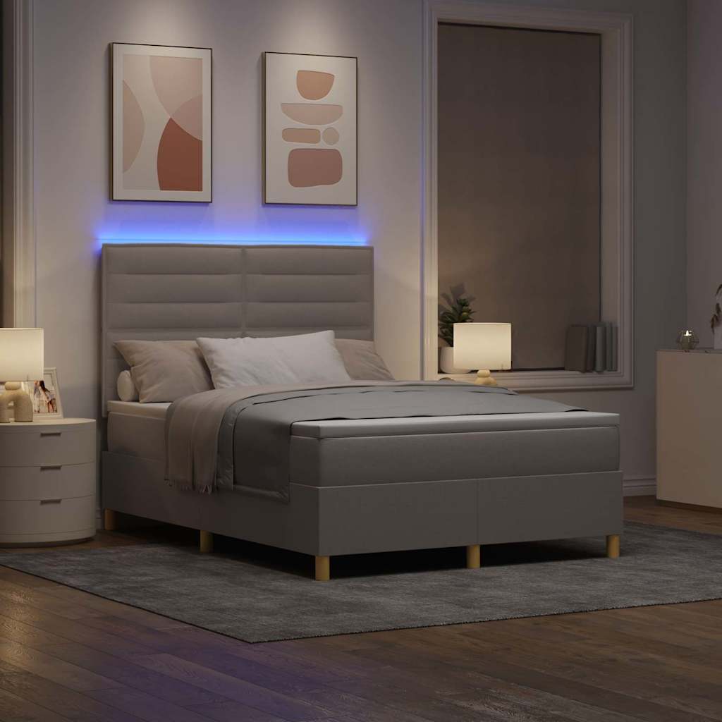Letto a Sorgente LED con materasso Talpa 140 x 190 cm Tessuto | homemem39