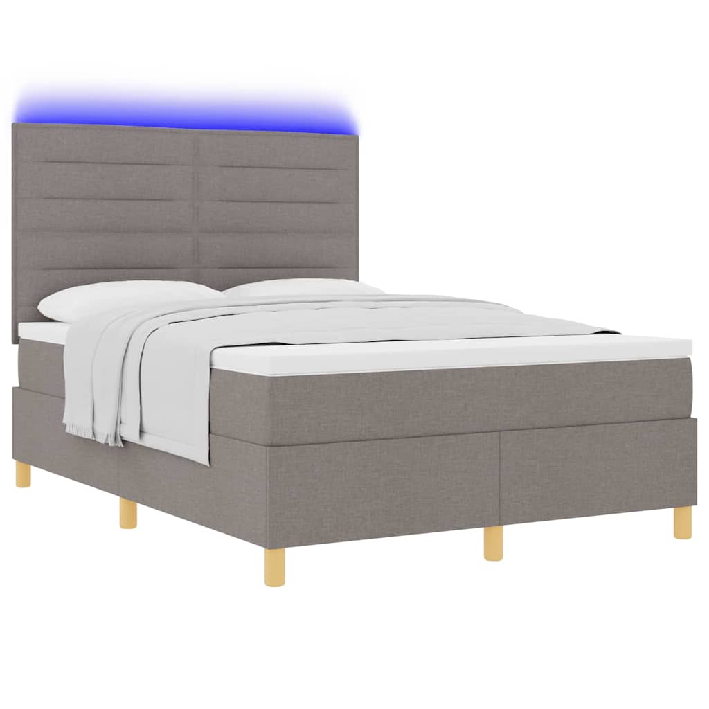 Letto a Sorgente LED con materasso Talpa 140 x 190 cm Tessuto | homemem39