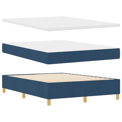 Letto a Sorgente LED con materasso Blu 140 x 190 cm Tessuto