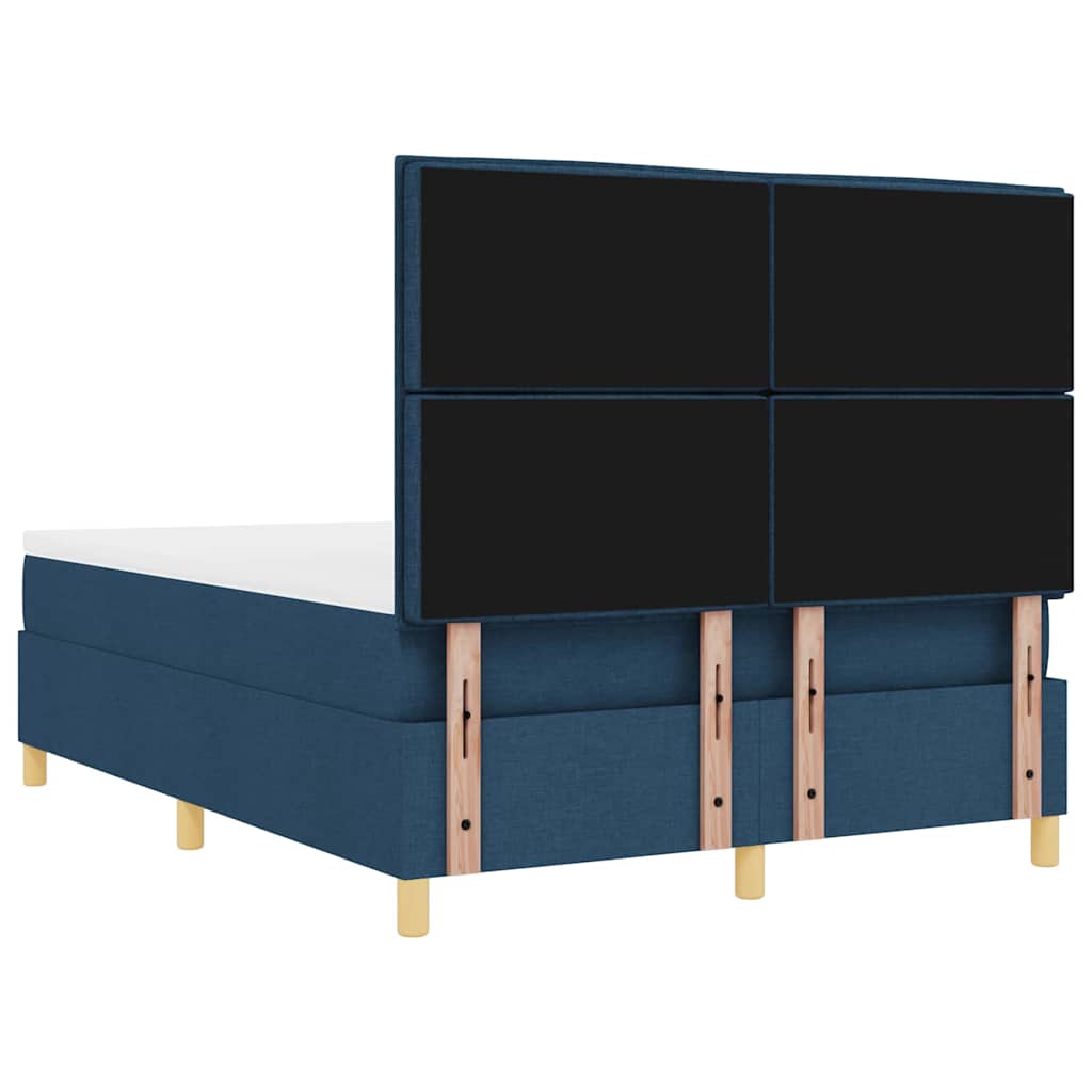 Letto a Sorgente LED con materasso Blu 140 x 190 cm Tessuto
