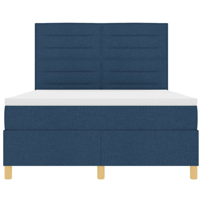 Letto a Sorgente LED con materasso Blu 140 x 190 cm Tessuto