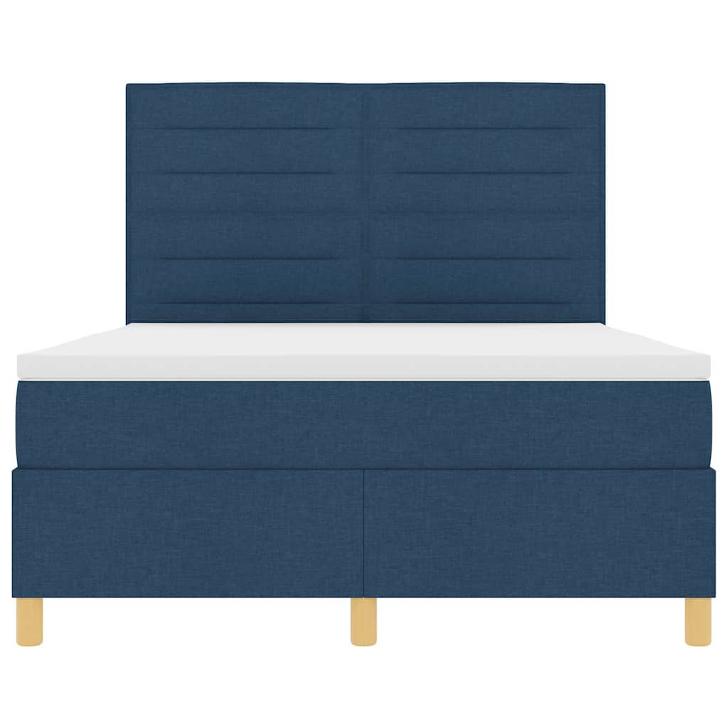 Letto a Sorgente LED con materasso Blu 140 x 200 cm Tessuto | homemem39