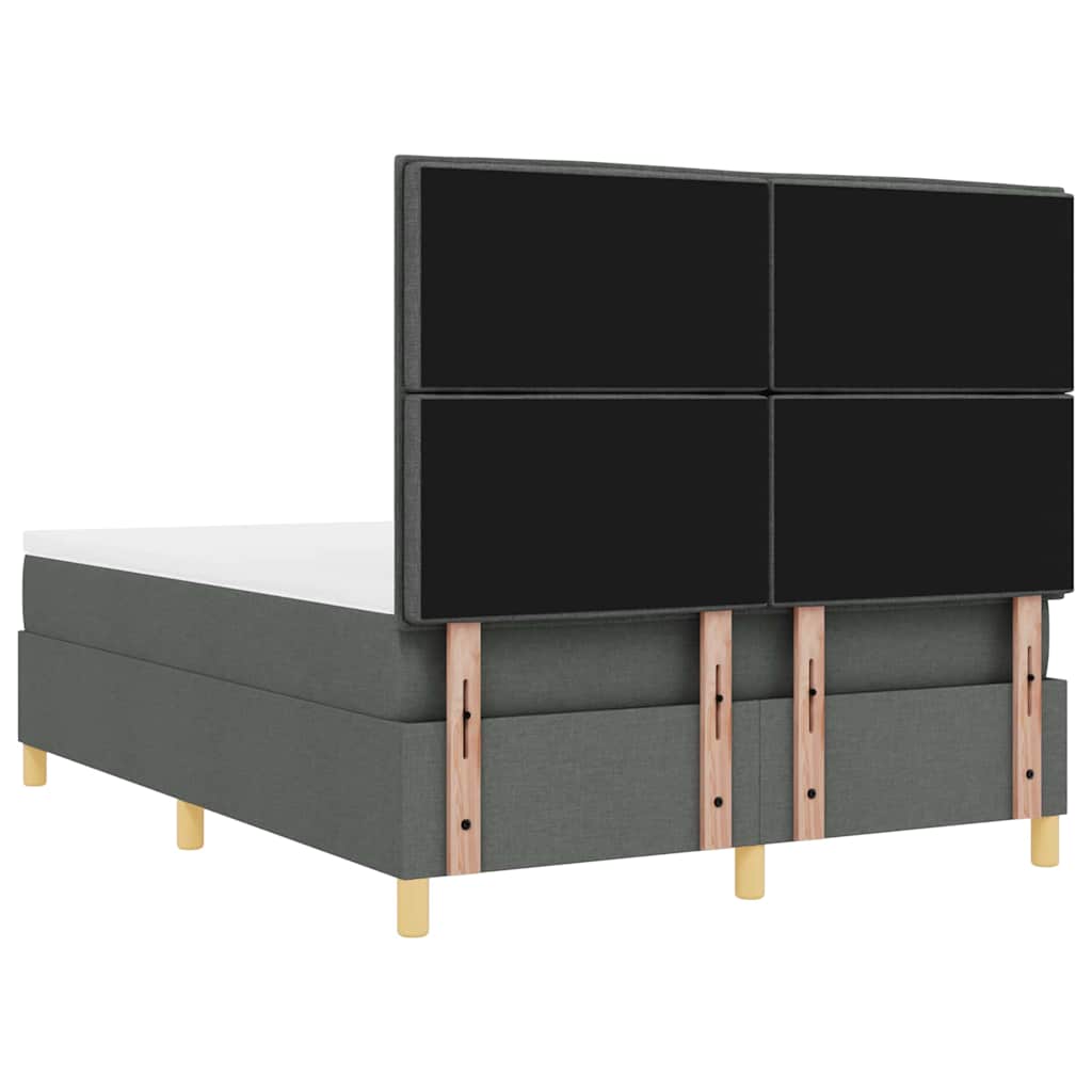 Letto a Sorgente LED Grigio scuro 160 x 200 cm Tessuto