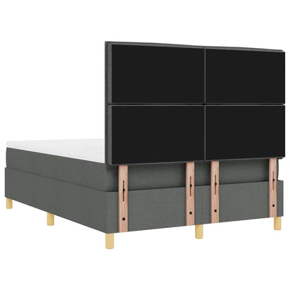 Letto a Sorgente LED Grigio scuro 160 x 200 cm Tessuto