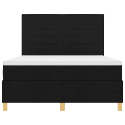 Letto a Sorgente LED con materasso Nero 160 x 200 cm Tessuto | homemem39