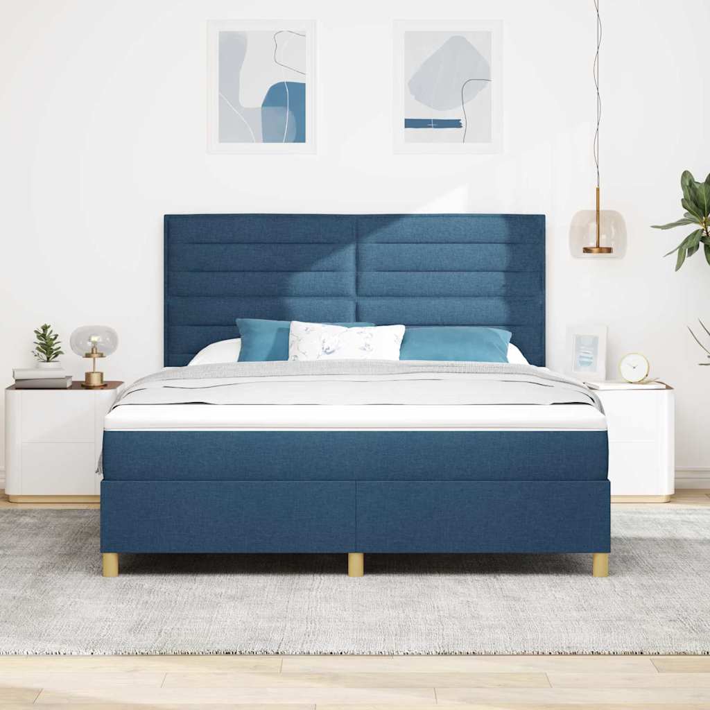 Letto a Sorgente LED con materasso Blu 180 x 200 cm Tessuto | homemem39