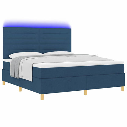 Letto a Sorgente LED con materasso Blu 180 x 200 cm Tessuto | homemem39